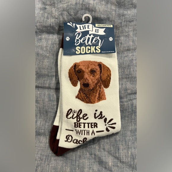 LIFE IS BETTER With A DACHSHUND Socks New! - Picture 2 of 6